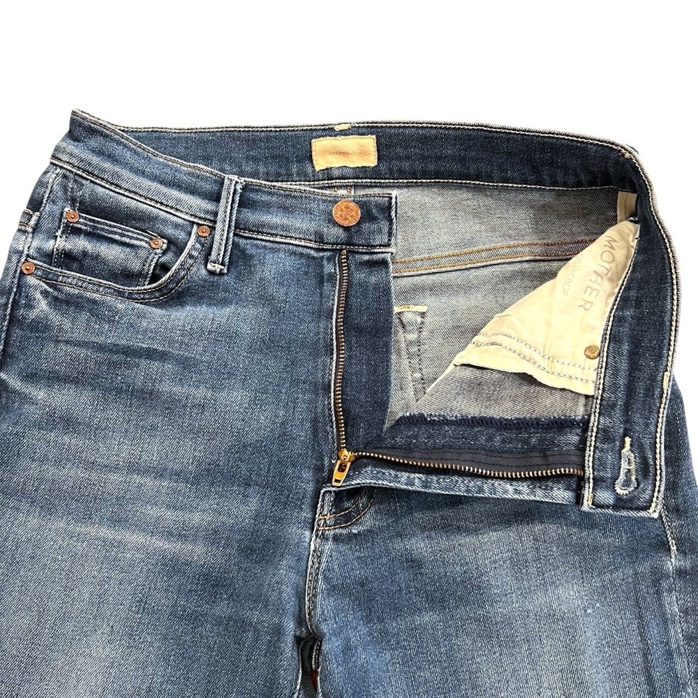 MOTHER The Insider Crop Step Fray Jeans Sweet and Sassy Size 27 High-Rise Denim - Picture 5 of 15